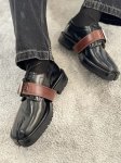 画像5: Women's Colorblock Leather Tabi Belt Loafer Slip-Ons Pumps Shoes カラーブロックレザー足袋たびレースアップベルトローファースリッポン パンプス　 (5)