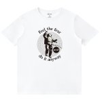 画像1: do it anywa astronaut print Short Sleeve T-Shirt 　ユニセックス 男女兼用do it anywa宇宙飛行士プリントラウンドネック Tシャツ (1)