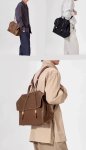 画像15: Unisex Retro Vegetable Tanned Leather Backpack Shoulder Crossbody Bag ユニセックス男女兼用レトロ ベジタブルタンニンレザー バックパックトートショルダー 通勤通学 (15)