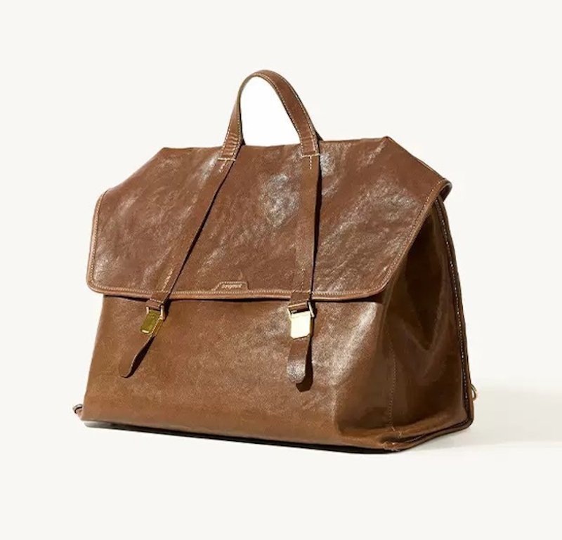 画像3: Unisex Retro Vegetable Tanned Leather Backpack Shoulder Crossbody Bag ユニセックス男女兼用レトロ ベジタブルタンニンレザー バックパックトートショルダー 通勤通学 (3)