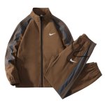 画像2: 26SS Men & Women Broken swoosh TRACK SUIT Setup Jacket and Pants Set ブロークン スウォッシュ プリント トラックスーツ セットアップ ユニセックス 男女兼用 ジャージ上下 ＆パンツセット (2)