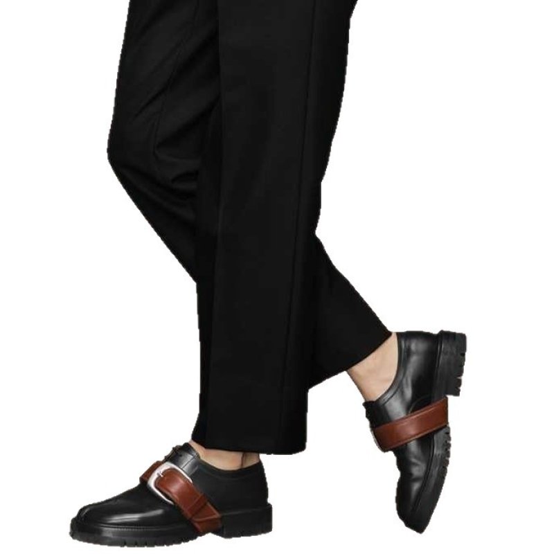 画像6: Women's Colorblock Leather Tabi Belt Loafer Slip-Ons Pumps Shoes カラーブロックレザー足袋たびレースアップベルトローファースリッポン パンプス　 (6)