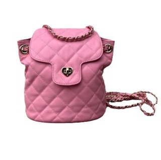 Quilted denim chain shoulder backpack tote shoulder bag