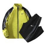 画像1: 26SS Men & Women Broken swoosh TRACK SUIT Setup Jacket and Pants Set ブロークン スウォッシュ プリント トラックスーツ セットアップ ユニセックス 男女兼用 ジャージ上下 ＆パンツセット (1)