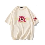 画像3: Strawberry & Lotso Short Sleeve T-Shirt　　ユニセックス 男女兼用ストロベリーロッツォプリント半袖  Tシャツ (3)