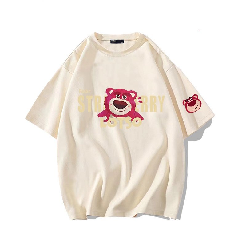 画像3: Strawberry & Lotso Short Sleeve T-Shirt　　ユニセックス 男女兼用ストロベリーロッツォプリント半袖  Tシャツ (3)