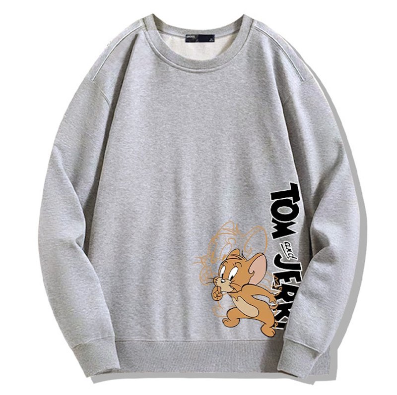 画像1: Unisex Tom and Jerry Jerry Print Sweatshirt Round Neck Sweatshirt　男女兼用 ユニセックス トムとジェリージェリープリント長袖 スウェット トレーナー (1)
