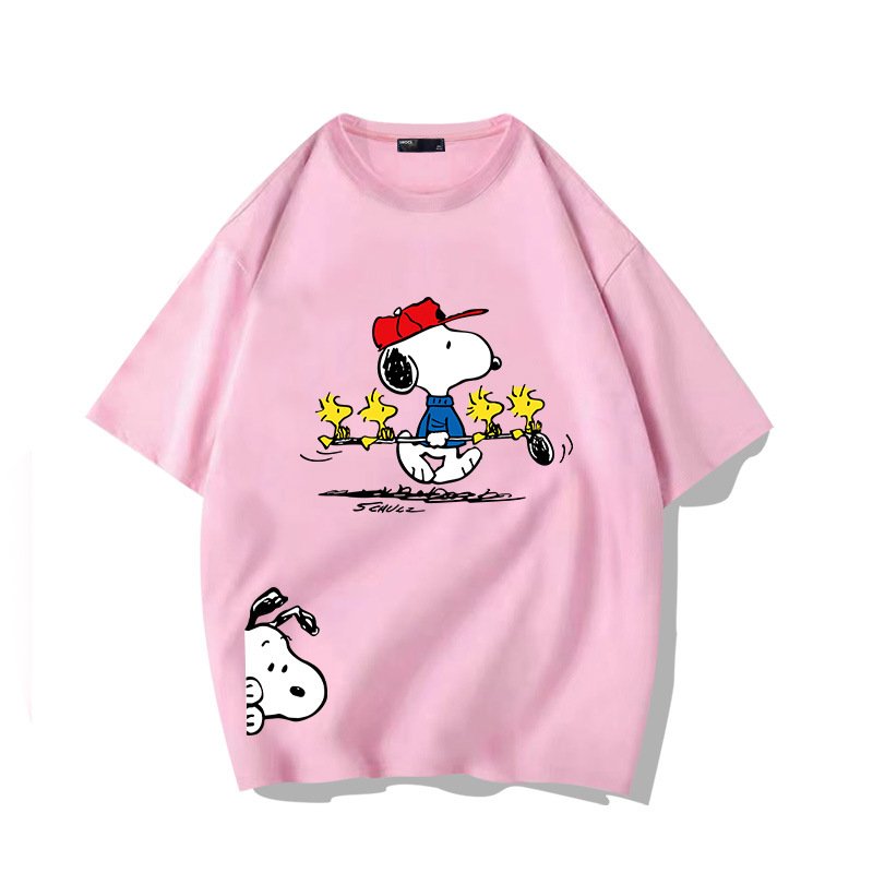 画像6: Golfer Snoopy & Woodstock  print Tshirt  　ユニセックス 男女兼用ゴルファースヌーピー＆ウッドストックプリント半袖  Tシャツ (6)