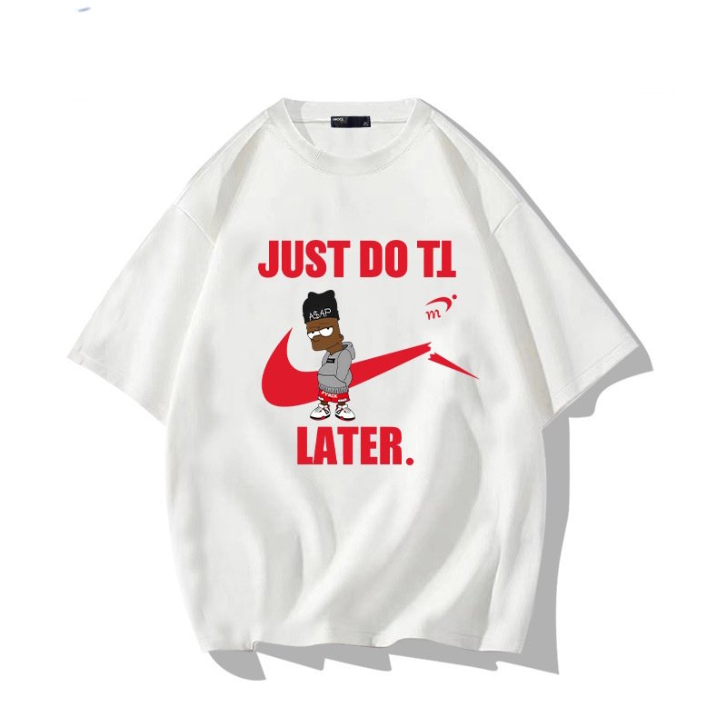 画像2: Broken Swoosh x Hip Hop Bart Simpson Short Sleeve T-Shirt　ユニセックス 男女兼用ブロークンスウォッシュ×ヒップホップバートシンプソンプリント半袖  Tシャツ (2)