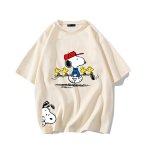 画像2: Golfer Snoopy & Woodstock  print Tshirt  　ユニセックス 男女兼用ゴルファースヌーピー＆ウッドストックプリント半袖  Tシャツ (2)