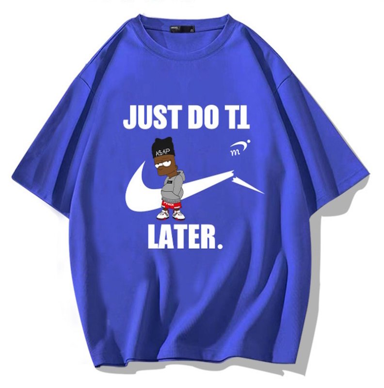 画像1: Broken Swoosh x Hip Hop Bart Simpson Short Sleeve T-Shirt　ユニセックス 男女兼用ブロークンスウォッシュ×ヒップホップバートシンプソンプリント半袖  Tシャツ (1)