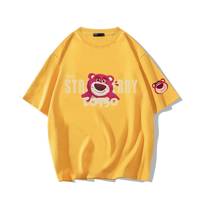 画像4: Strawberry & Lotso Short Sleeve T-Shirt　　ユニセックス 男女兼用ストロベリーロッツォプリント半袖  Tシャツ (4)