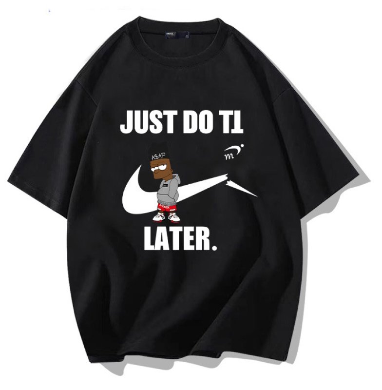 画像3: Broken Swoosh x Hip Hop Bart Simpson Short Sleeve T-Shirt　ユニセックス 男女兼用ブロークンスウォッシュ×ヒップホップバートシンプソンプリント半袖  Tシャツ (3)