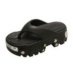 画像1: 26SS Men's and women's metal-attached thick sole rugged sole clock tongue sandals slippers　ユニセック男女兼用 メタル付き厚底 ゴツ底 クロック トング サンダル スリッパスリッパ (1)
