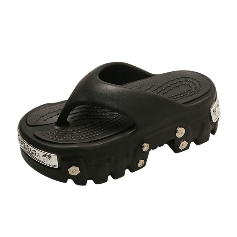 画像1: 26SS Men's and women's metal-attached thick sole rugged sole clock tongue sandals slippers　ユニセック男女兼用 メタル付き厚底 ゴツ底 クロック トング サンダル スリッパスリッパ (1)