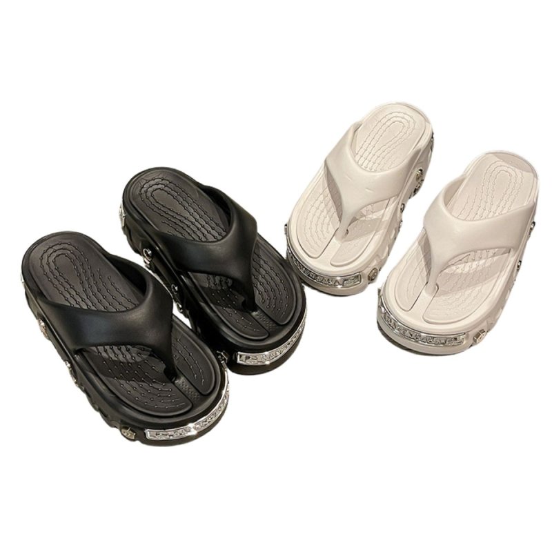 画像2: 26SS Men's and women's metal-attached thick sole rugged sole clock tongue sandals slippers　ユニセック男女兼用 メタル付き厚底 ゴツ底 クロック トング サンダル スリッパスリッパ (2)