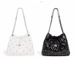 画像7: Quilted Star & Pavé Chain Drawstring Leather Tote Shoulder Crossbody Bag　キルティングスター＆パヴェチェーン巾着レザートートショルダークロスボディバッグ (7)