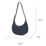 画像3: MLB NY Denim Half-Moon Croissant Tote Shoulder Bag　ニューヨークヤンキースデニムクロワッサン半月トートショルダーアンダーアームバッグ (3)