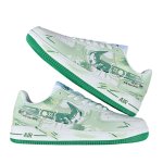 画像2: Unisex Leather Cows Bear Print Air Force Sneakers  casual shoes　 ユニセックス男女兼用レザーカウズベアプリントエアーフォースレースアップスニーカーカジュアルシューズ (2)