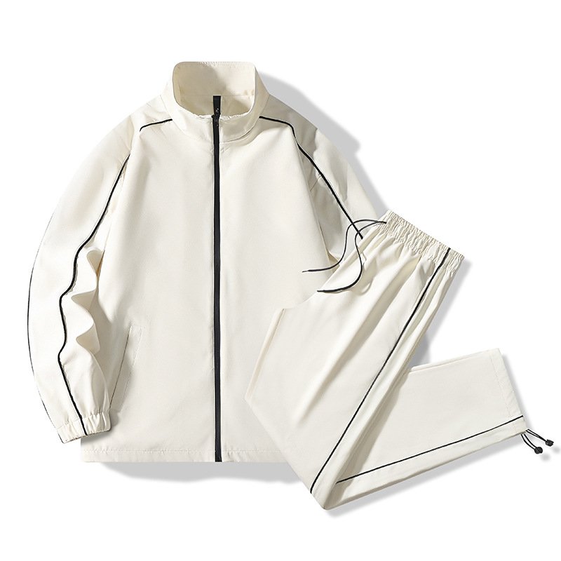 画像2: Stand collar jacket and straight pants set　ユニセックス 男女兼用スタンドカラージャケット＆ストレートパンツセットアップ 上下 ジャケット＆パンツセット (2)