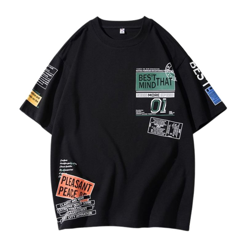 画像1: Collage Printed Design Tee T shirt ユニセックス 男女兼用 コラージュ プリント Tシャツ 半袖 (1)