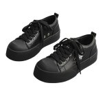 画像2: Unisex Big Head Platform Lightning Lace-Up Sneakers Derby Shoes　 ユニセックス男女兼用ビッグヘッド厚底レースアップレザーダービーシューズ スニーカーカジュアルシューズ (2)