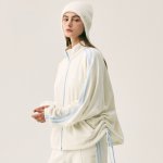 画像2: 25FW NDY NERDY Women's Velour Ribbon Track Setユニセックス 男女兼用  エヌディーワイ ノルディ ベロア リボン トラックセット セットアップ ジャージ 上下 (2)