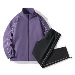 画像1: Stand collar jacket and straight pants set　ユニセックス 男女兼用スタンドカラージャケット＆ストレートパンツセットアップ 上下 ジャケット＆パンツセット (1)