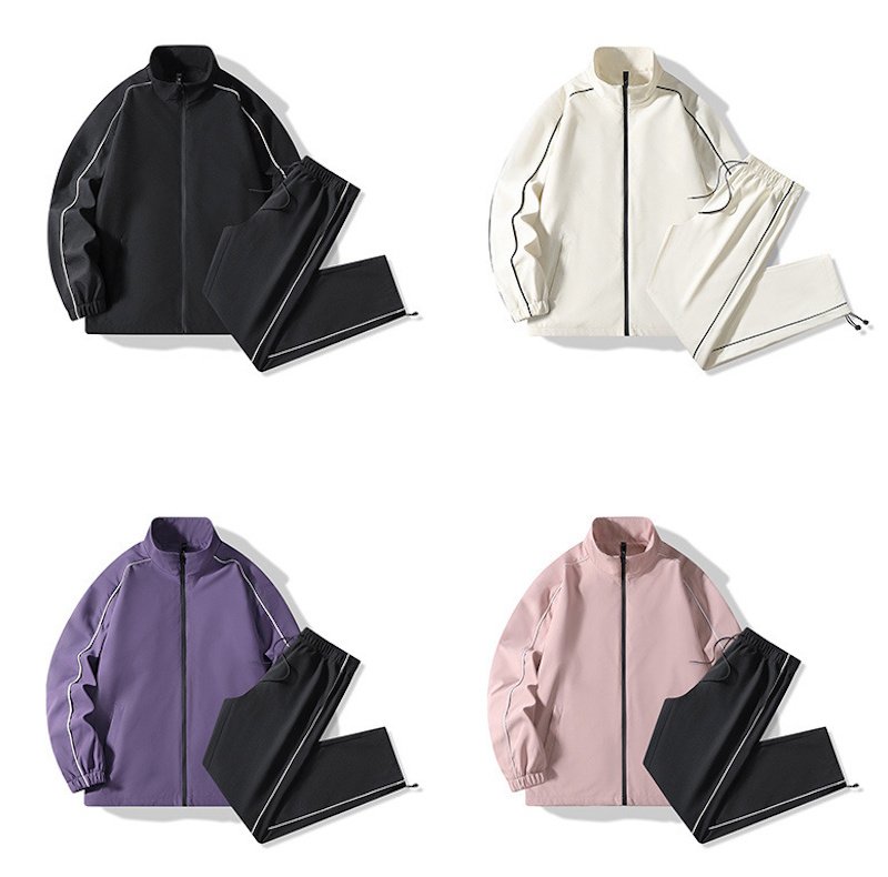 画像5: Stand collar jacket and straight pants set　ユニセックス 男女兼用スタンドカラージャケット＆ストレートパンツセットアップ 上下 ジャケット＆パンツセット (5)