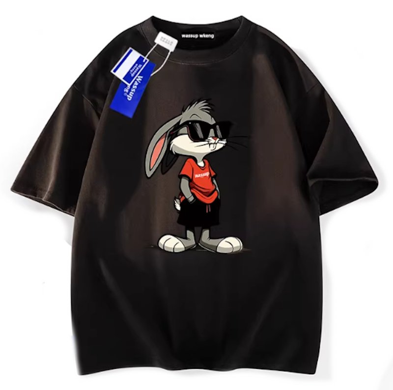 画像3: Stylish sunglasses Bugs Bunny Short Sleeve T-Shirt  　ユニセックス 男女兼用スタイリッシュサングラスバッグスバニープリント 半袖 Tシャツ (3)