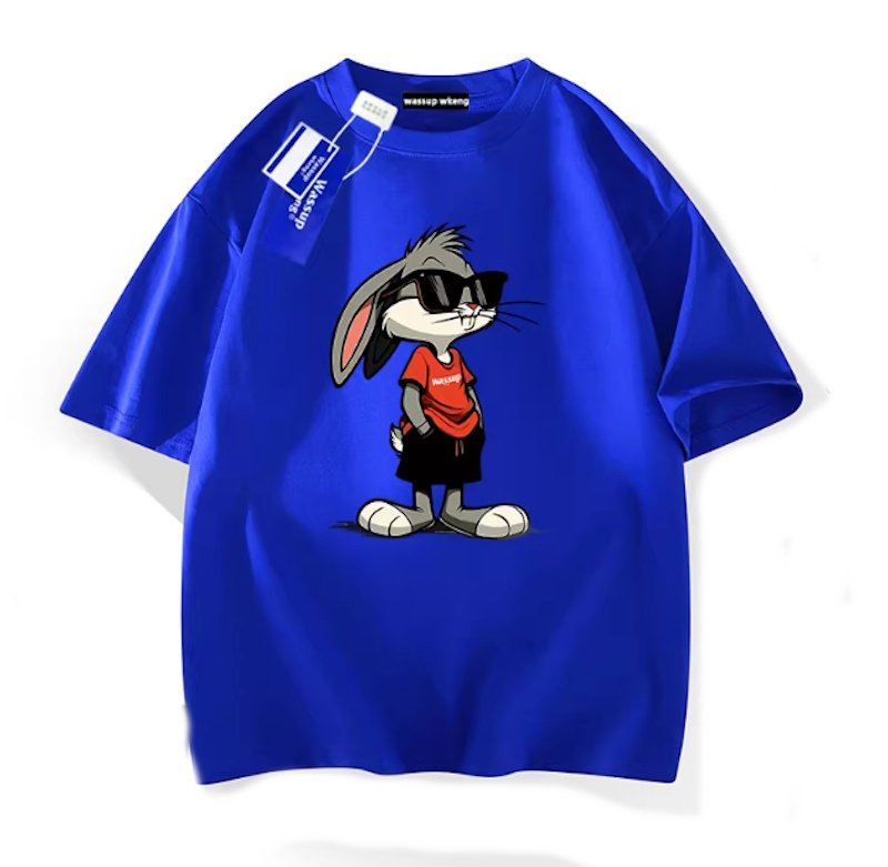 画像5: Stylish sunglasses Bugs Bunny Short Sleeve T-Shirt  　ユニセックス 男女兼用スタイリッシュサングラスバッグスバニープリント 半袖 Tシャツ (5)