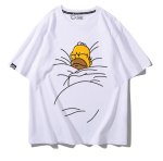 画像2: Sleeping Homer Simpson Short Sleeve T-Shirt  　ユニセックス 男女兼用スリーピングホーマーシンプソンプリント 半袖 Tシャツ (2)