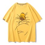 画像5: Sleeping Homer Simpson Short Sleeve T-Shirt  　ユニセックス 男女兼用スリーピングホーマーシンプソンプリント 半袖 Tシャツ (5)