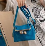 画像3: Leather clasp-shaped  crossbody shoulder tote bag レザーがま口型ミニクロスボディトートショルダーバッグ (3)