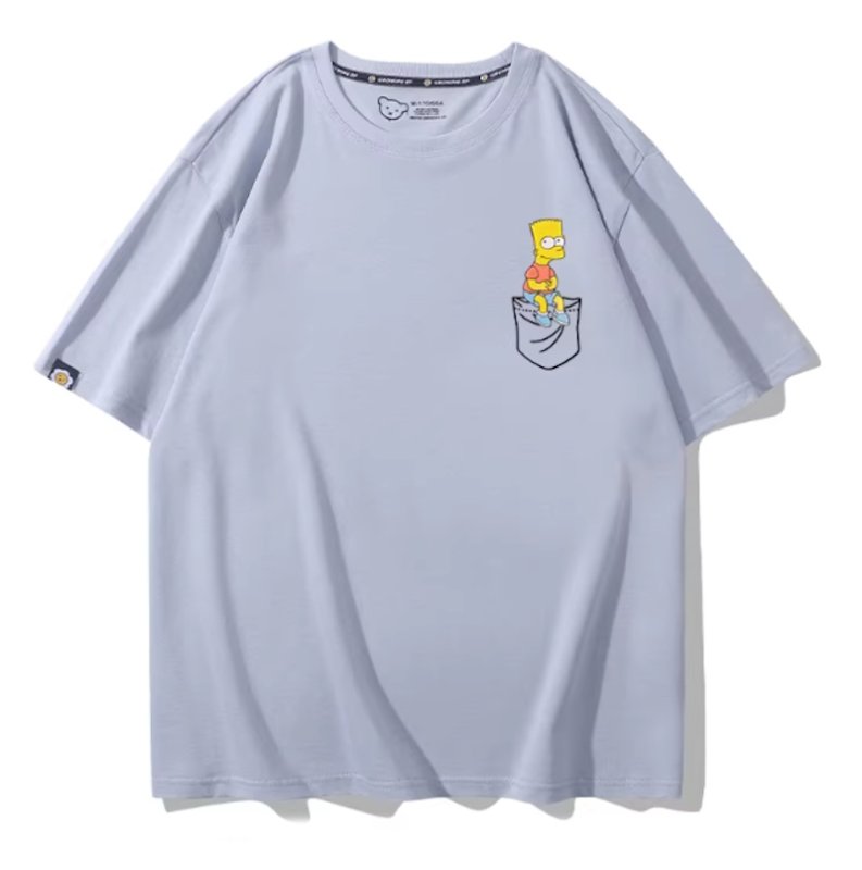 画像9: Bart Simpson sitting in your pocket Short Sleeve T-Shirt  　ユニセックス 男女兼用シッティングバートシンプソンプリント 半袖 Tシャツ (9)