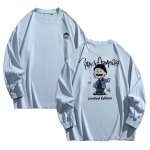 画像1: Vintage BLACK ARMADA Linus Van Pelt  Long Sleeve T-Shirt ヴィンテージ風 ライナス プリント ロングスリーブTシャツ ユニセックス 男女兼用 (1)