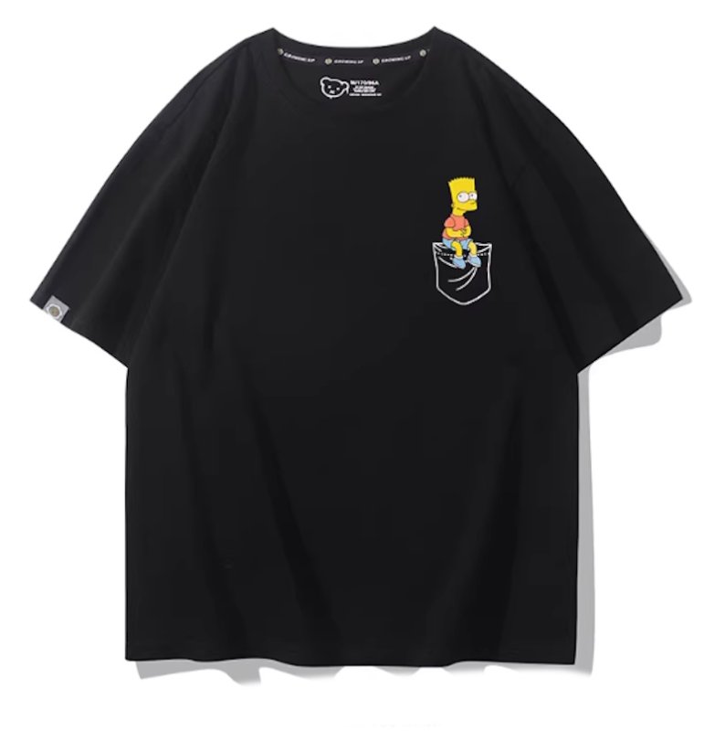 画像7: Bart Simpson sitting in your pocket Short Sleeve T-Shirt  　ユニセックス 男女兼用シッティングバートシンプソンプリント 半袖 Tシャツ (7)