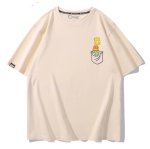 画像1: Bart Simpson sitting in your pocket Short Sleeve T-Shirt  　ユニセックス 男女兼用シッティングバートシンプソンプリント 半袖 Tシャツ (1)