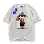 画像4: Stylish sunglasses Bugs Bunny Short Sleeve T-Shirt  　ユニセックス 男女兼用スタイリッシュサングラスバッグスバニープリント 半袖 Tシャツ (4)