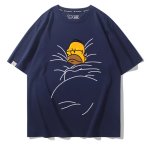 画像1: Sleeping Homer Simpson Short Sleeve T-Shirt  　ユニセックス 男女兼用スリーピングホーマーシンプソンプリント 半袖 Tシャツ (1)