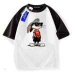 画像10: Stylish sunglasses Bugs Bunny Short Sleeve T-Shirt  　ユニセックス 男女兼用スタイリッシュサングラスバッグスバニープリント 半袖 Tシャツ (10)