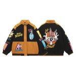 画像1: 26 Bugs Bunny & Looney Tunes baseball uniform blouson Jacket ユニセックス男女兼用 バックスバニー ＆ ルーニーテューンズ スタジャン ジャケットブルゾン (1)