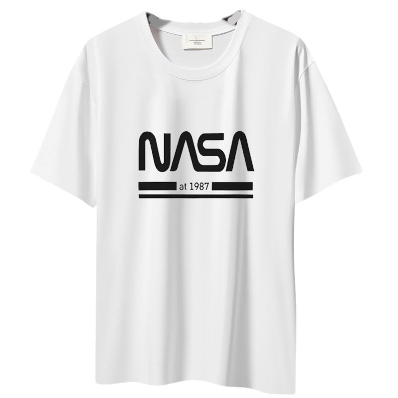 画像1: NASA x 1987 print Short Sleeve T-Shirt  　ユニセックス 男女兼用NASAナサ×1987プリント 半袖 Tシャツ (1)