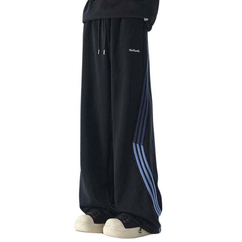 画像2: Unisex 3line barrel leg logo pants ユニセックス 男女兼用 3ライン スウェット バレルレッグ ロゴ パンツ ジャージ (2)