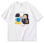 画像2: Shut up Snow White Print Short Sleeve T-Shirt  　ユニセックス 男女兼用シャットアップ 白雪姫プリント 半袖 Tシャツ (2)