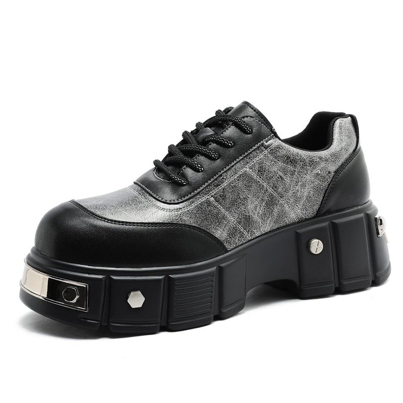 画像1:  Unisex Cleanfit Platform Lace-Up Derby Shoes　 男女兼用クリーンフィット プラットフォームレザー レースアップダービーシューズ (1)