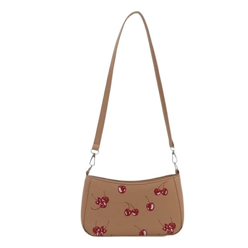 画像2: Cherry print leather accessory pouch, crossbody, tote shoulder bag　チェリープリント レザーアクセサリーポーチクロスボディ トートショルダーバッグ (2)