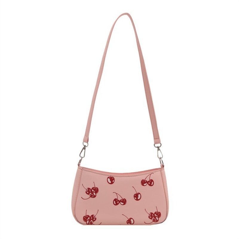 画像4: Cherry print leather accessory pouch, crossbody, tote shoulder bag　チェリープリント レザーアクセサリーポーチクロスボディ トートショルダーバッグ (4)