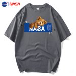 画像4:  NASA x Teddy Bear Print Short Sleeve T-Shirt  　ユニセックス 男女兼用NASAナサ×テディーベア熊プリント 半袖 Tシャツ (4)