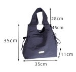 画像5: Drawstring shoulder tote bag with horizontal ribbon perfect for commuting to work or school　巾着 横リボン ショルダートート 通勤通学ママバッグ (5)